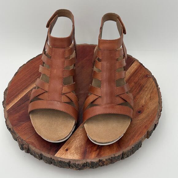 New Josef Seibel Hailey Gladiator Sandals EU 38 Camel Tan Leather Boho US 7-7.5 - Picture 2 of 10